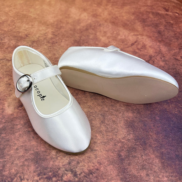 Little People Girls Flat Shoes White Jilly