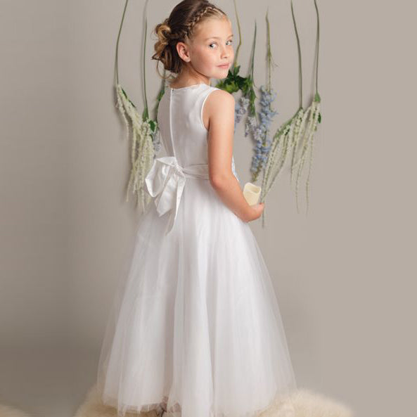 Lucky Sevva Flower Girl Dress White