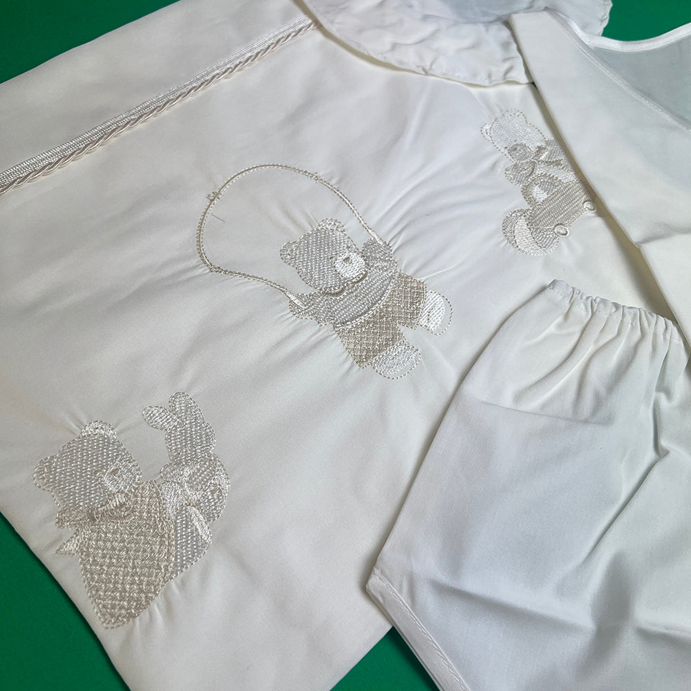 Miropania Set With Teddys Unisex Ivory