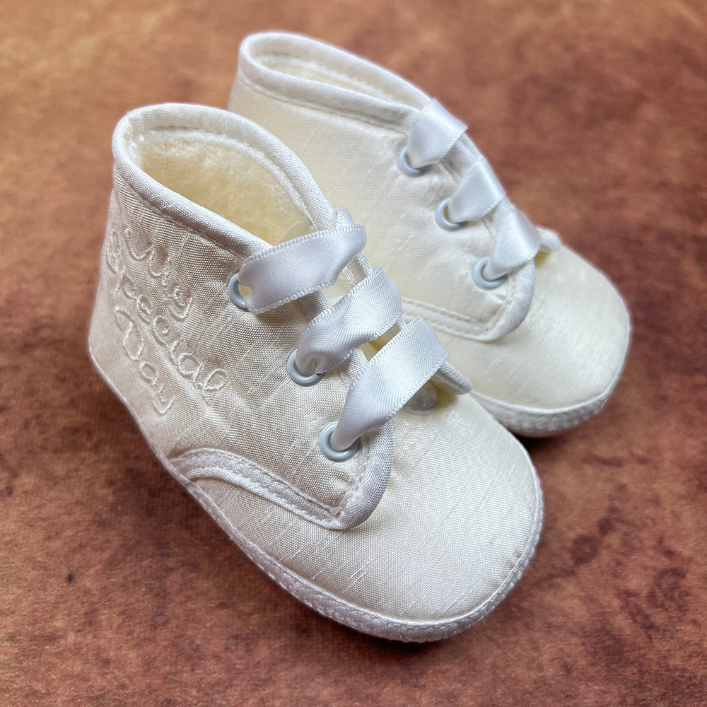 PEX Boys Christening Shoes Ivory B3010 Ivory