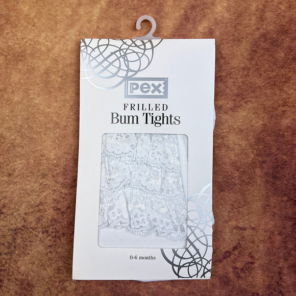 PEX Frilled Bum Tights White T4440001