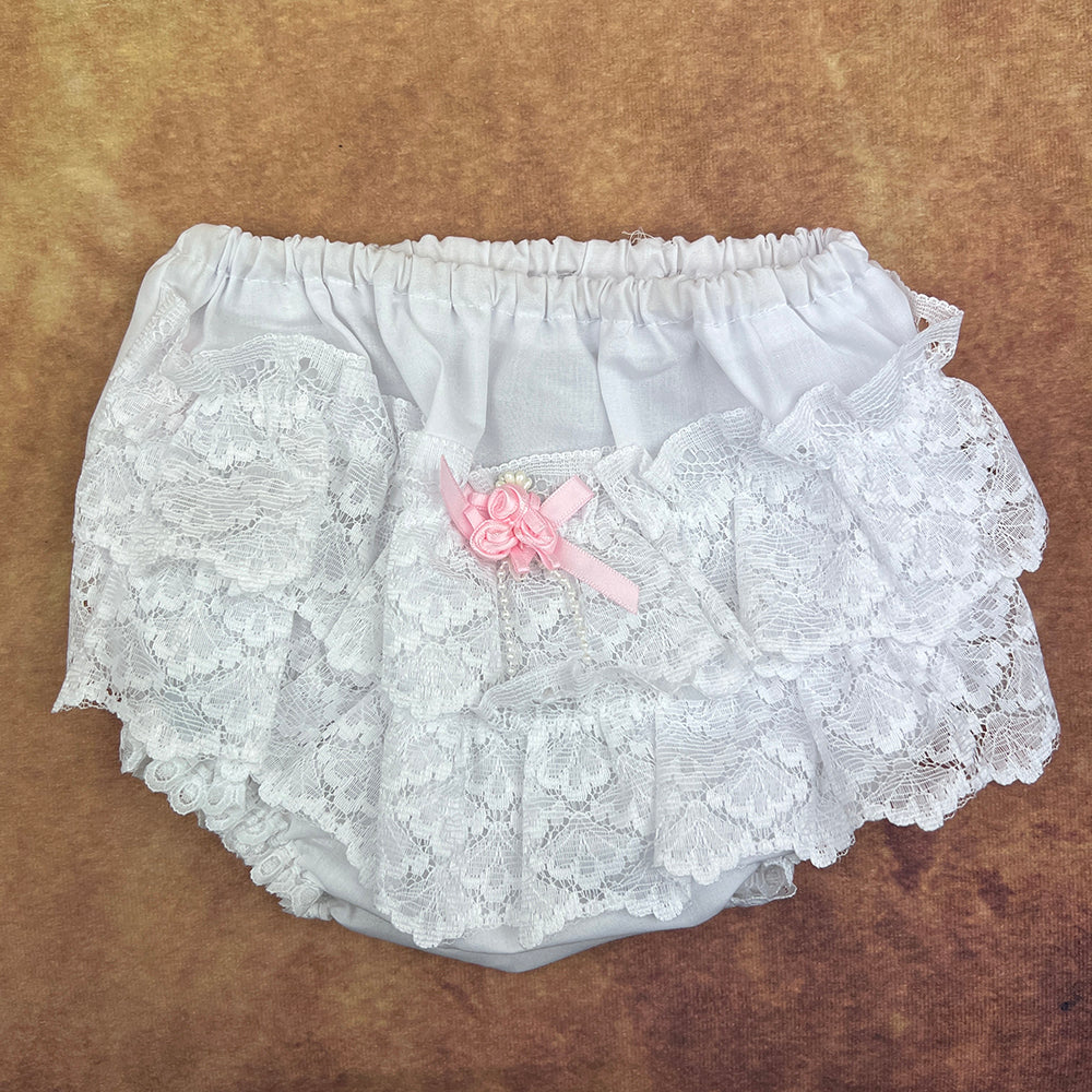 PEX Rose Frill Pants White B5102