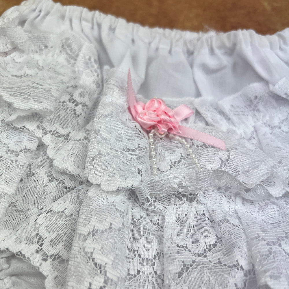 PEX Rose Frill Pants White B5102