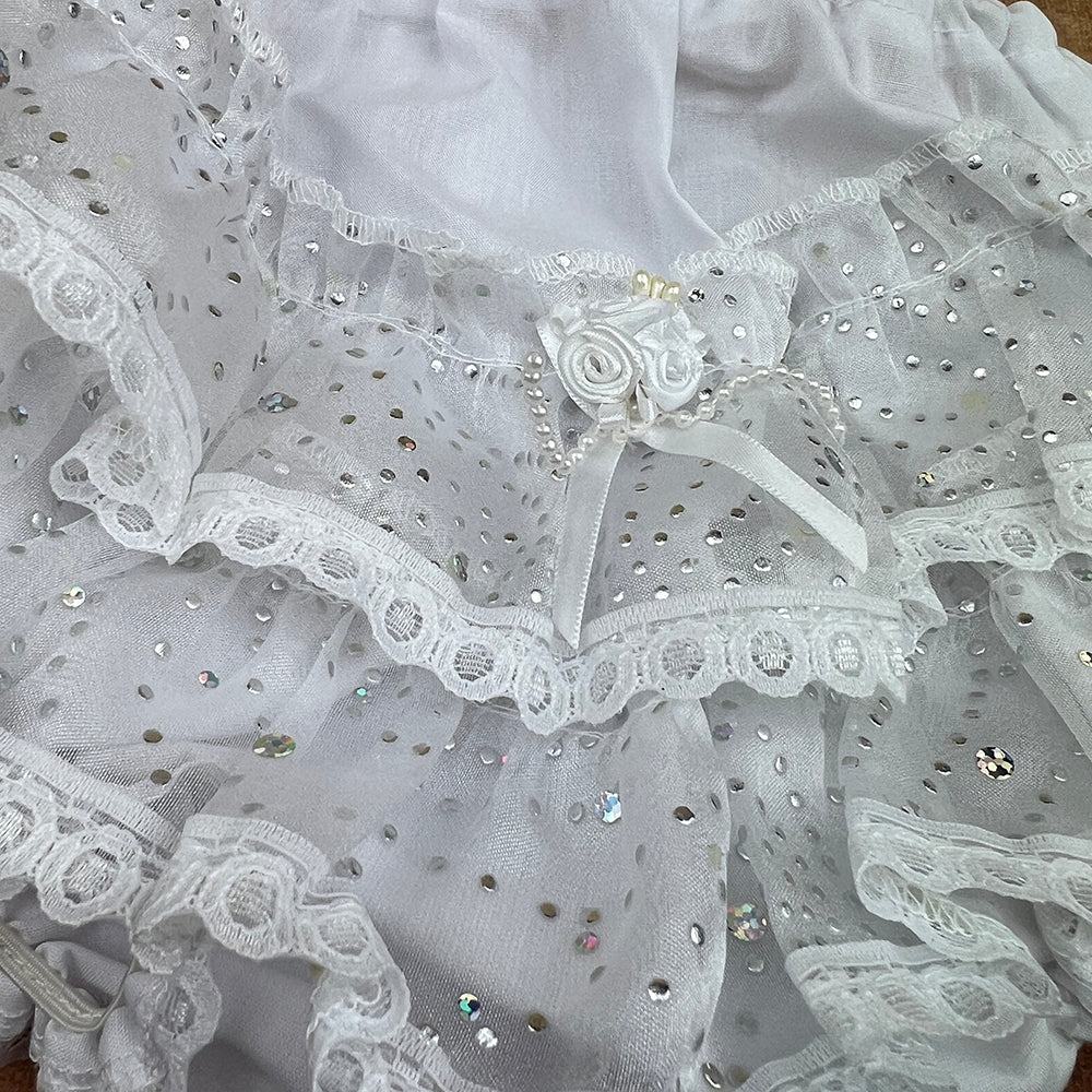 PEX Sparkle Frill Pants White B5657