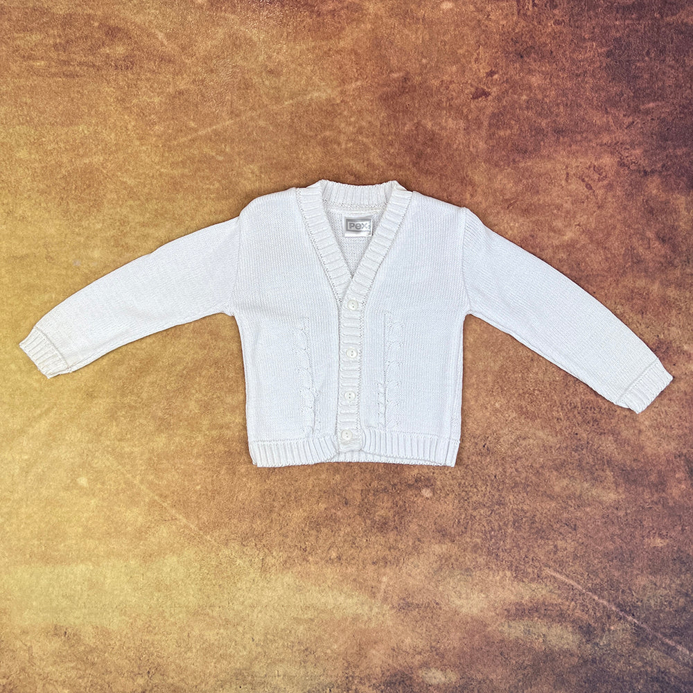 Pex Boys Cardigan White Braylon