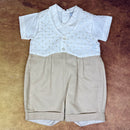 Pretty Originals Romper Set White Brown D7372