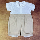Pretty Originals Romper Set White Brown D7372