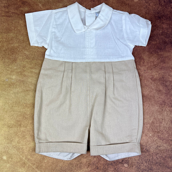 Pretty Originals Romper Set White Brown D7372