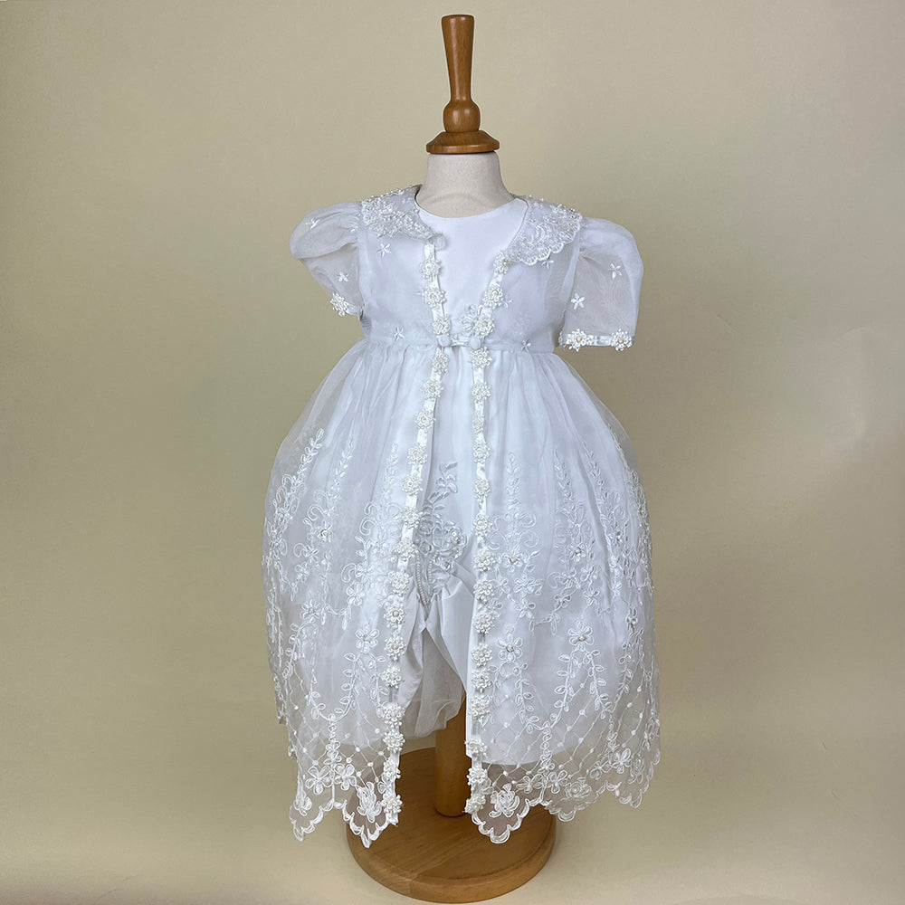 Pretty Princess Christening Dress White 2419W