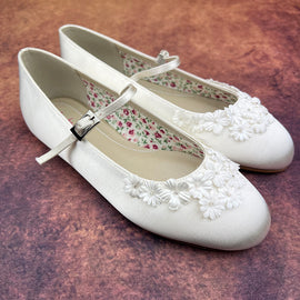 Rainbow Club Girls Flat Shoes Ivory Summer