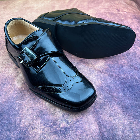 Sebastian Le Blanc Boys Smart Formal Shoes Black 11712