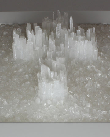 Selenite Clear Quartz Crucifix Artwork