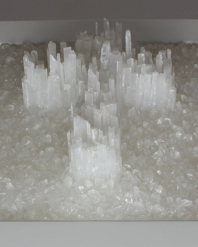 Selenite Clear Quartz Crucifix Artwork