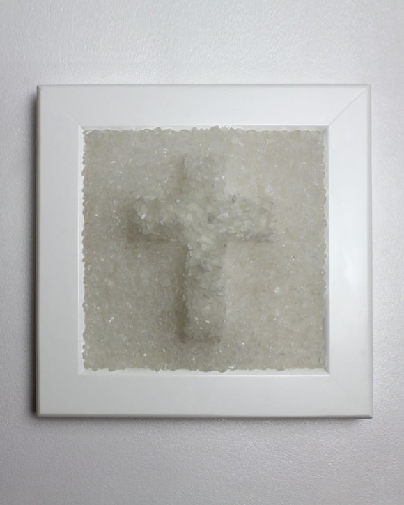 Selenite Clear Quartz Crucifix Artwork