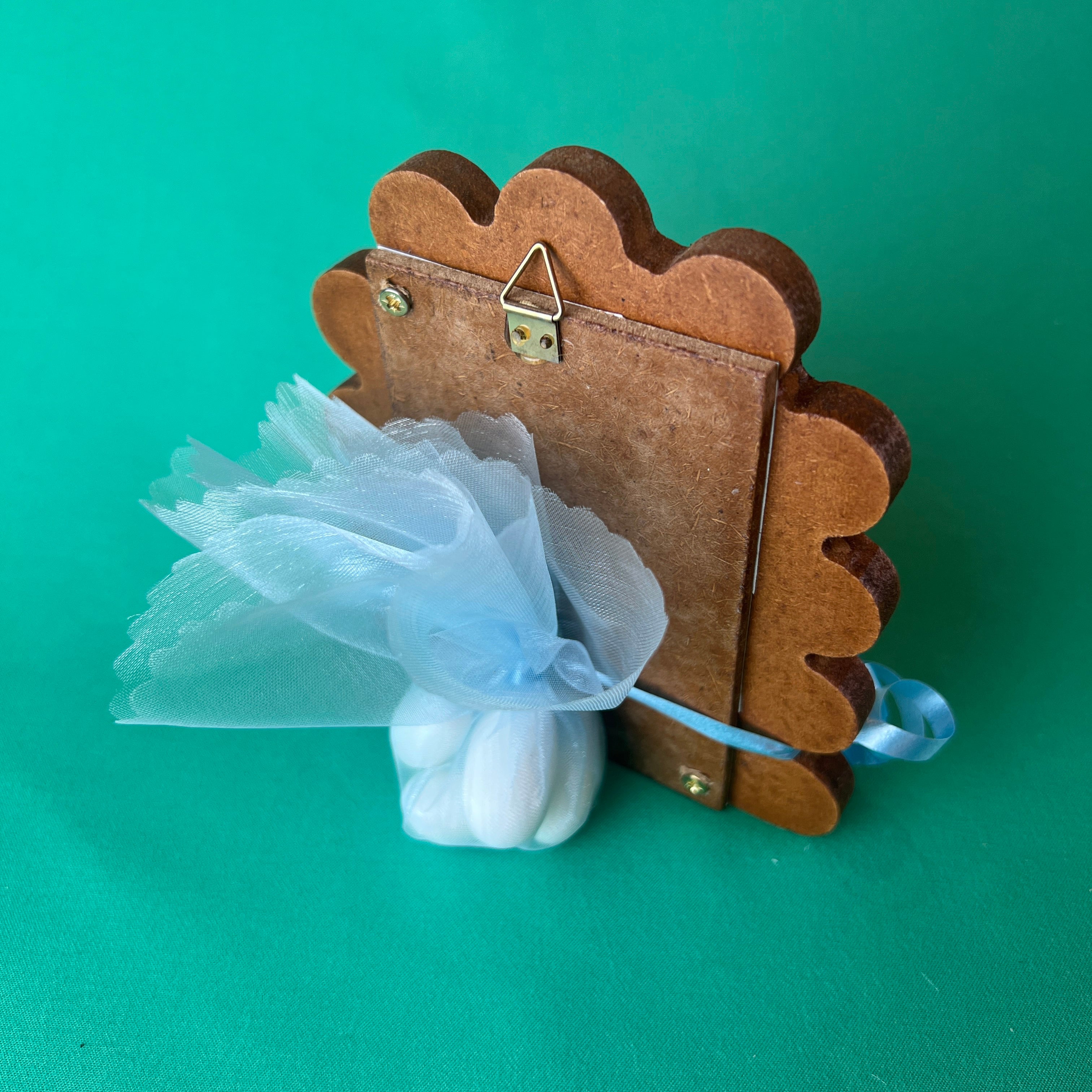 Virgin Mary Baby Jesus Icon Favour Bonboniere Blue