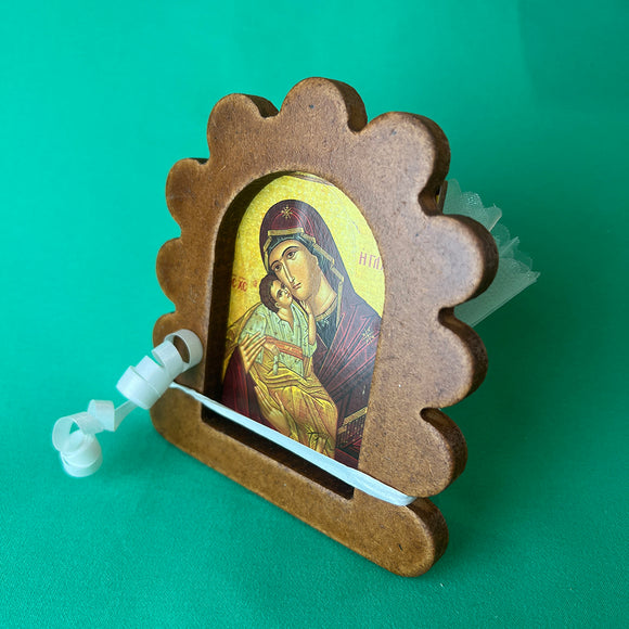 Virgin Mary Baby Jesus Icon Favour Bonboniere White