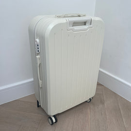 White Large Checked Suitcase