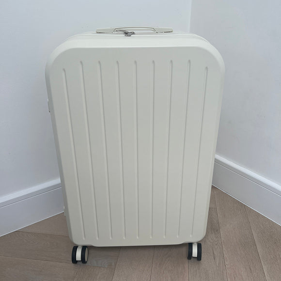 White Large Checked Suitcase