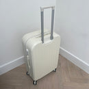 White Large Checked Suitcase