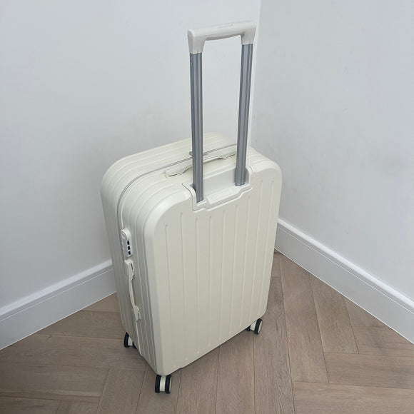 White Large Checked Suitcase