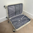 White Large Checked Suitcase