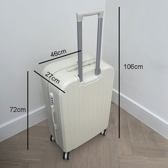 White Large Checked Suitcase