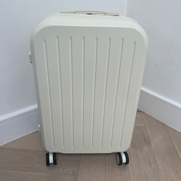 White Medium Checked Suitcase Greek Orthodox Christening Box