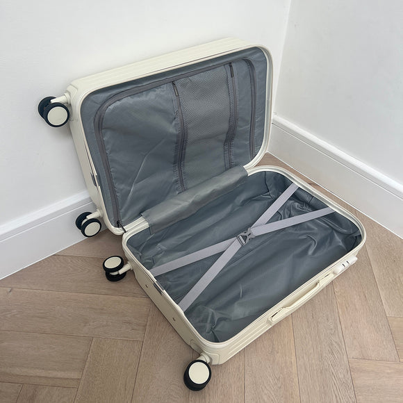 White Medium Checked Suitcase Greek Orthodox Christening Box