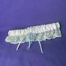 White Wedding Bridal Garter With Something Blue
