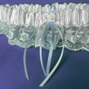 White Wedding Bridal Garter With Something Blue