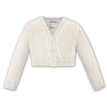 006703 Sarah Louise Girls Cardigan Ivory