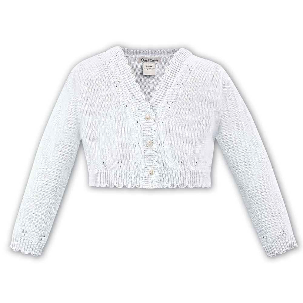 006703 Sarah Louise Girls Cardigan White