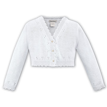 006703 Sarah Louise Girls Cardigan White