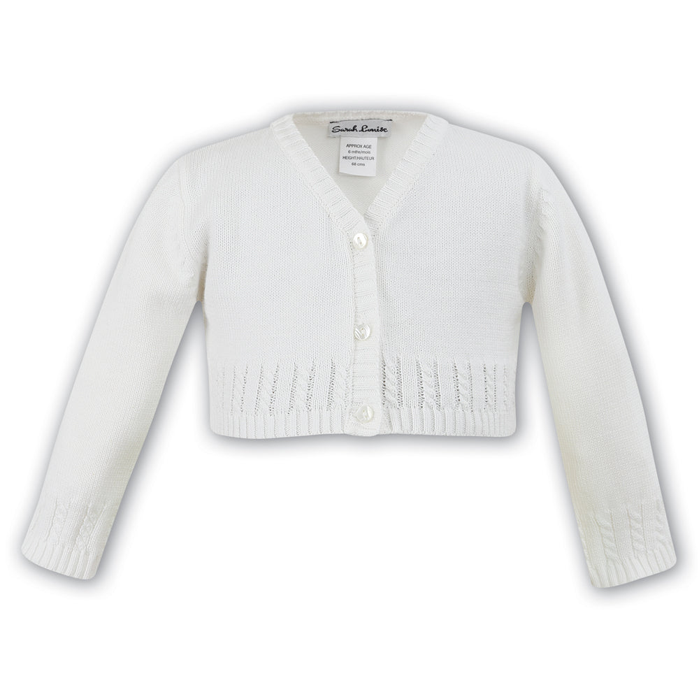 006705 Sarah Louise Girls Cardigan Ivory