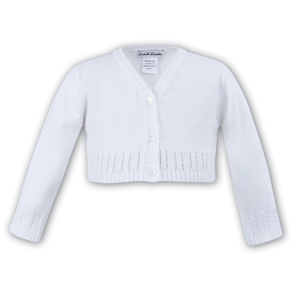 006705 Sarah Louise Girls Cardigan White