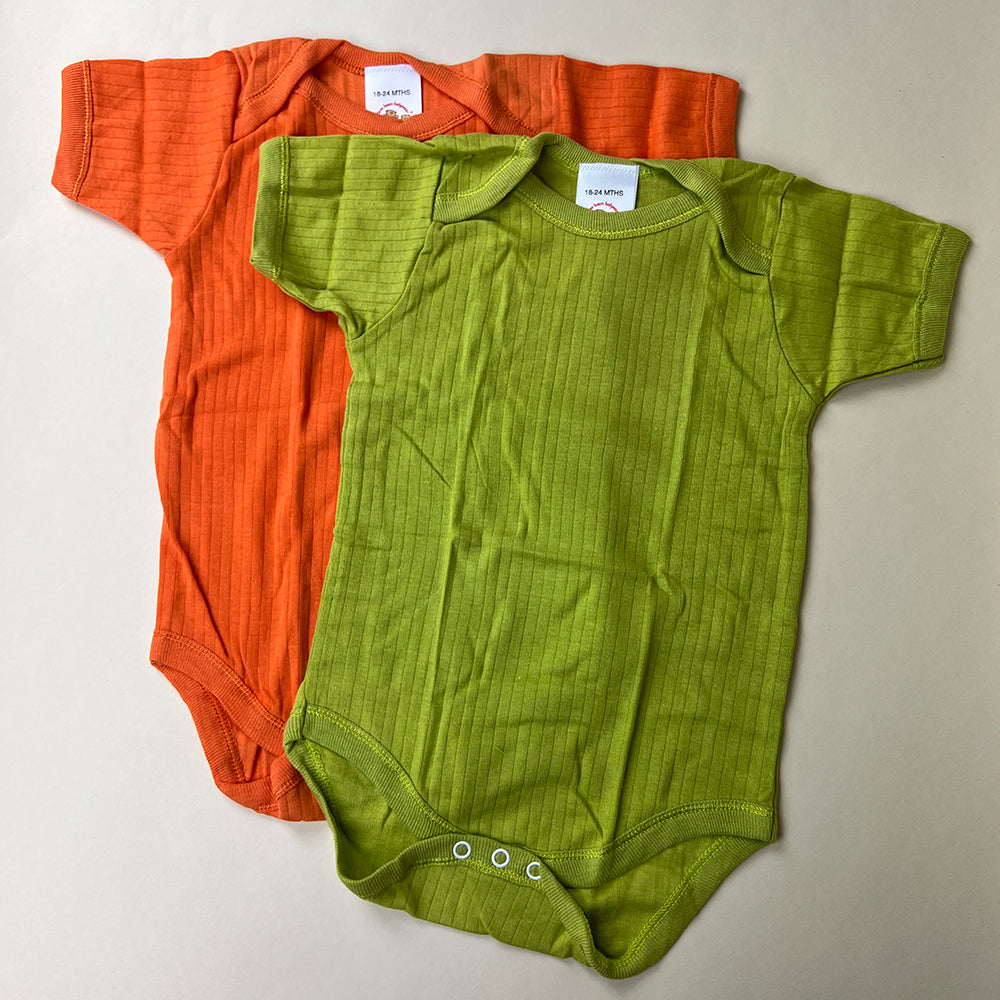 Baby Bodysuit 2 Pack TBBBS2P Orange Green