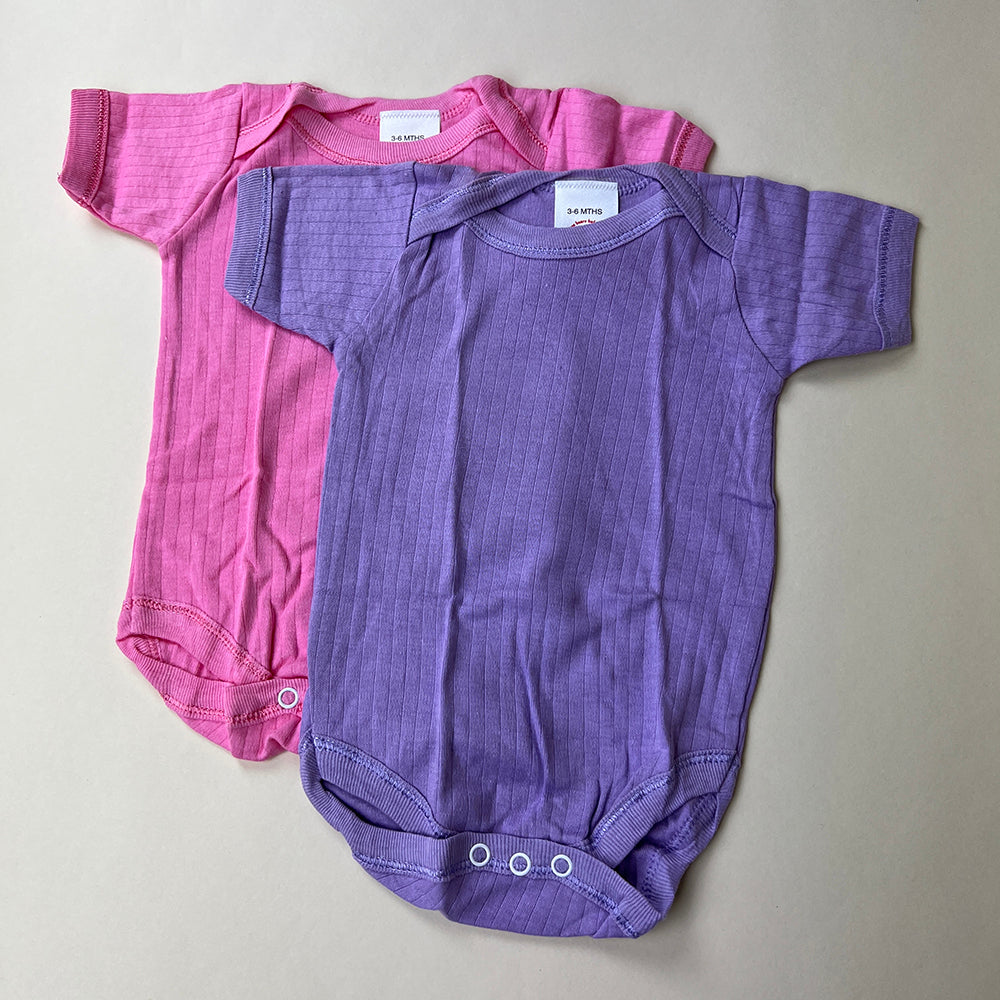 Baby Bodysuit 2 Pack TBBBS2P Pink Purple