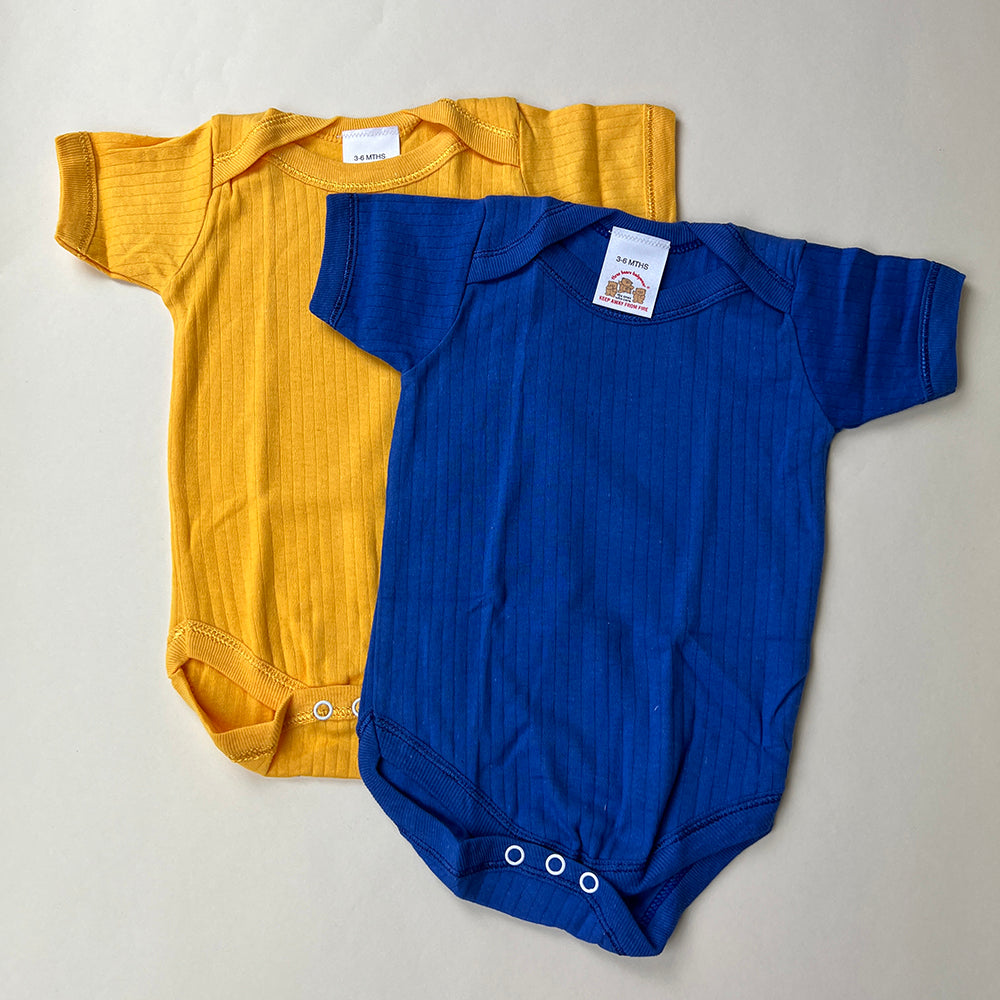 Baby Bodysuit 2 Pack TBBBS2P Yellow Blue