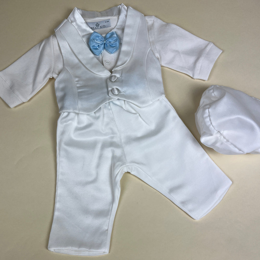 Beau Kid 4 Piece Body Suit Outfit 5008 White Blue