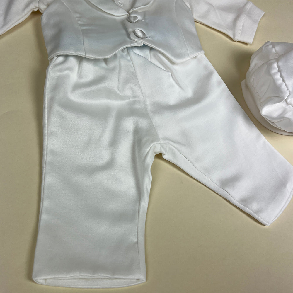 Beau Kid 4 Piece Body Suit Outfit 5008 White Blue