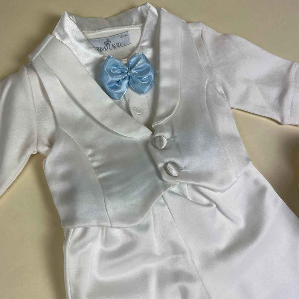 Beau Kid 4 Piece Body Suit Outfit 5008 White Blue