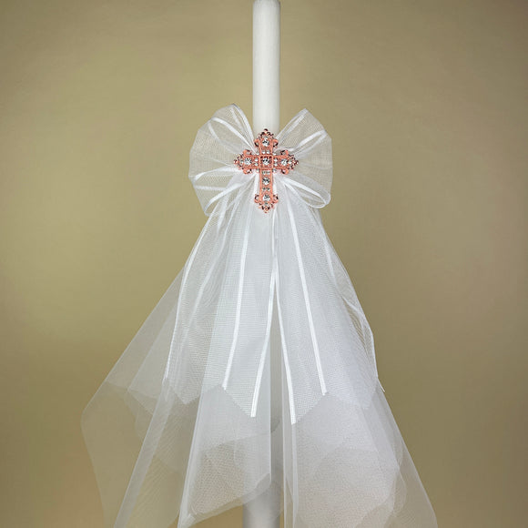 CCLNB1C4 Christening Candle Lampada White