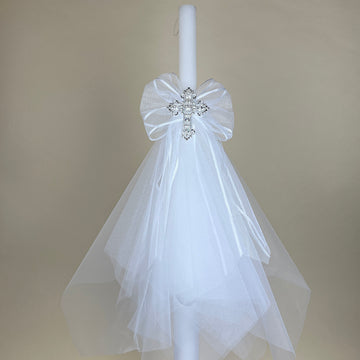 CCLNB1C5 Christening Candle Lampada White