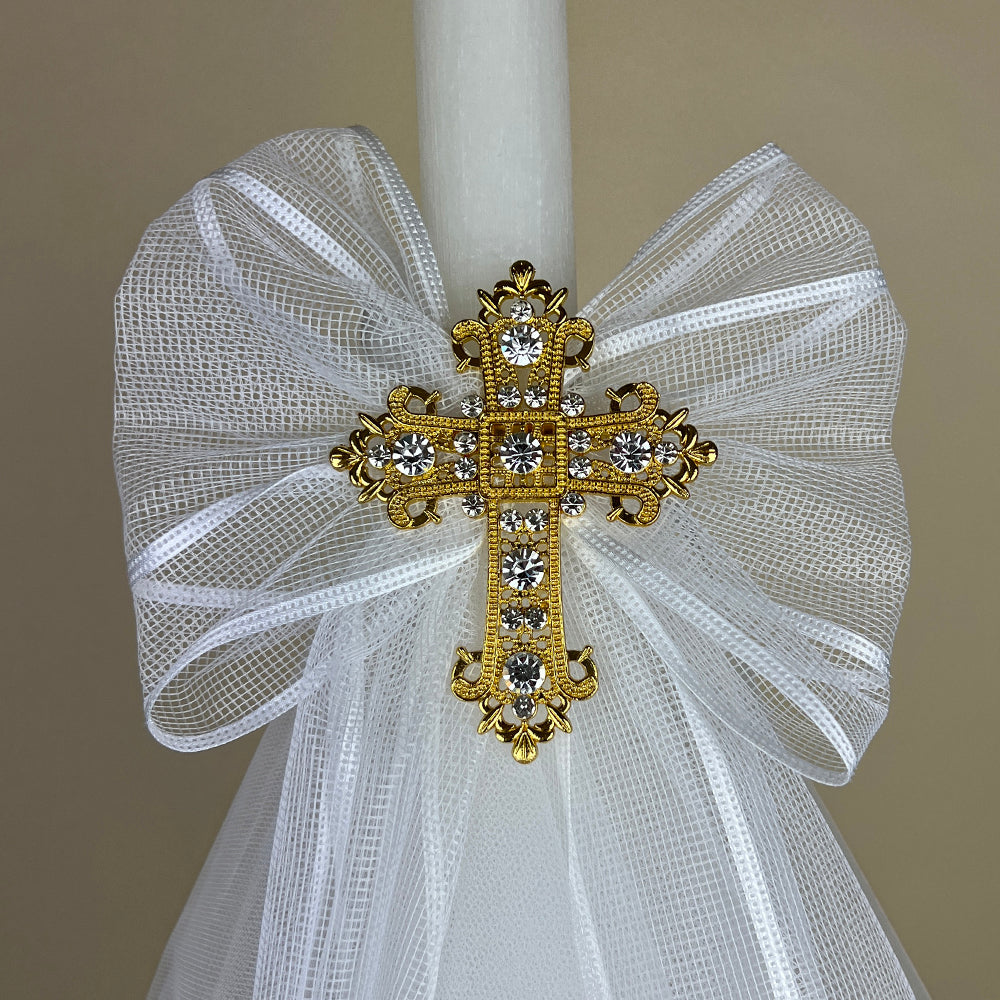 CCLNB1C6 Christening Candle Lampada White