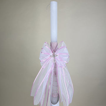 CCLRB1C2 Christening Candle Lampada Pink