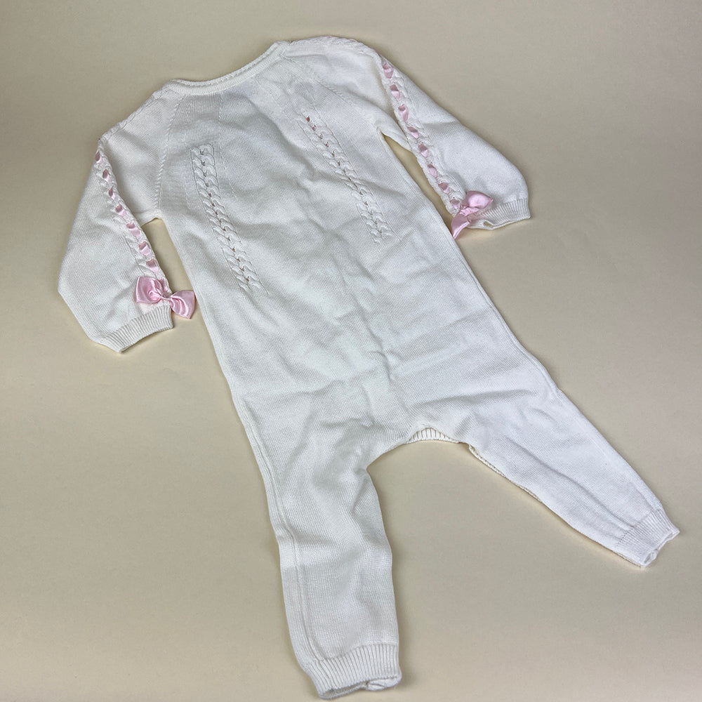 Caramello Baby Grow 0501 White Pink Back