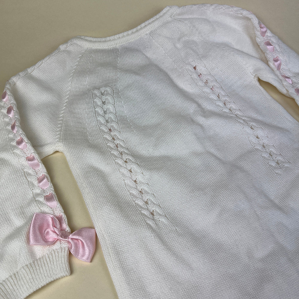 Caramello Baby Grow 0501 White Pink Back