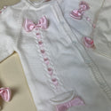 Caramello Baby Grow 0501 White Pink Detail