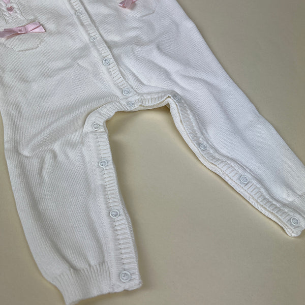 Caramello Baby Grow 0501 White Pink Detail