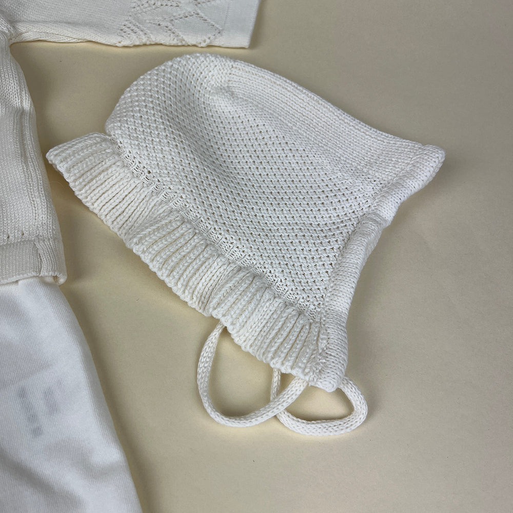 Caramello Baby Grow Set 10479003 White Ivory Bonnet